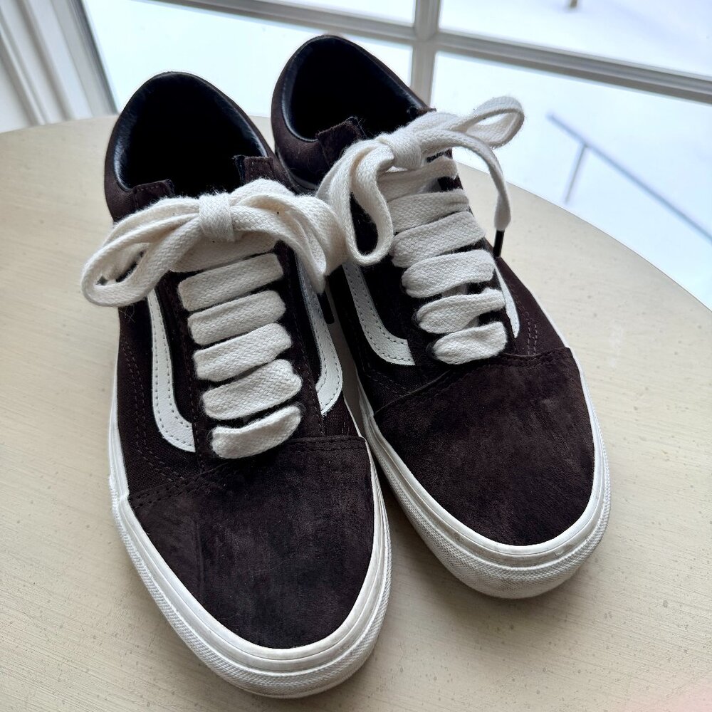 NEW Vans Old Skool Shoe Suede Sneakers Dark Tobacco Brown Men’s 8 / Women's 9.5